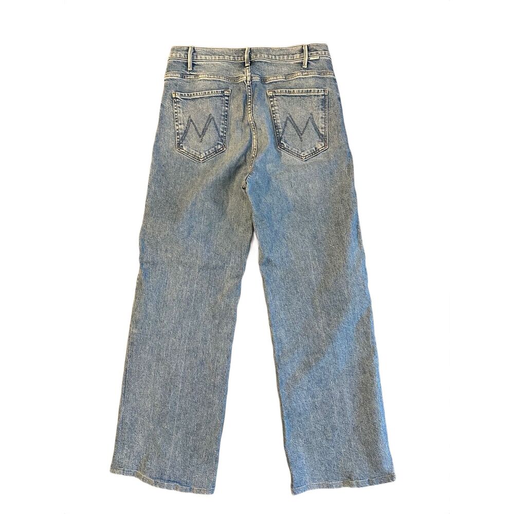 MOTHER  The Hustler Roller Heel High Waist Flare Jeans Tropic Like It's Hot 34 - Picture 4 of 10